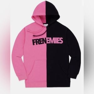 TEDDY FRESH X FRENEMIES PINK AND BLACK ZIP-UP HOODIE